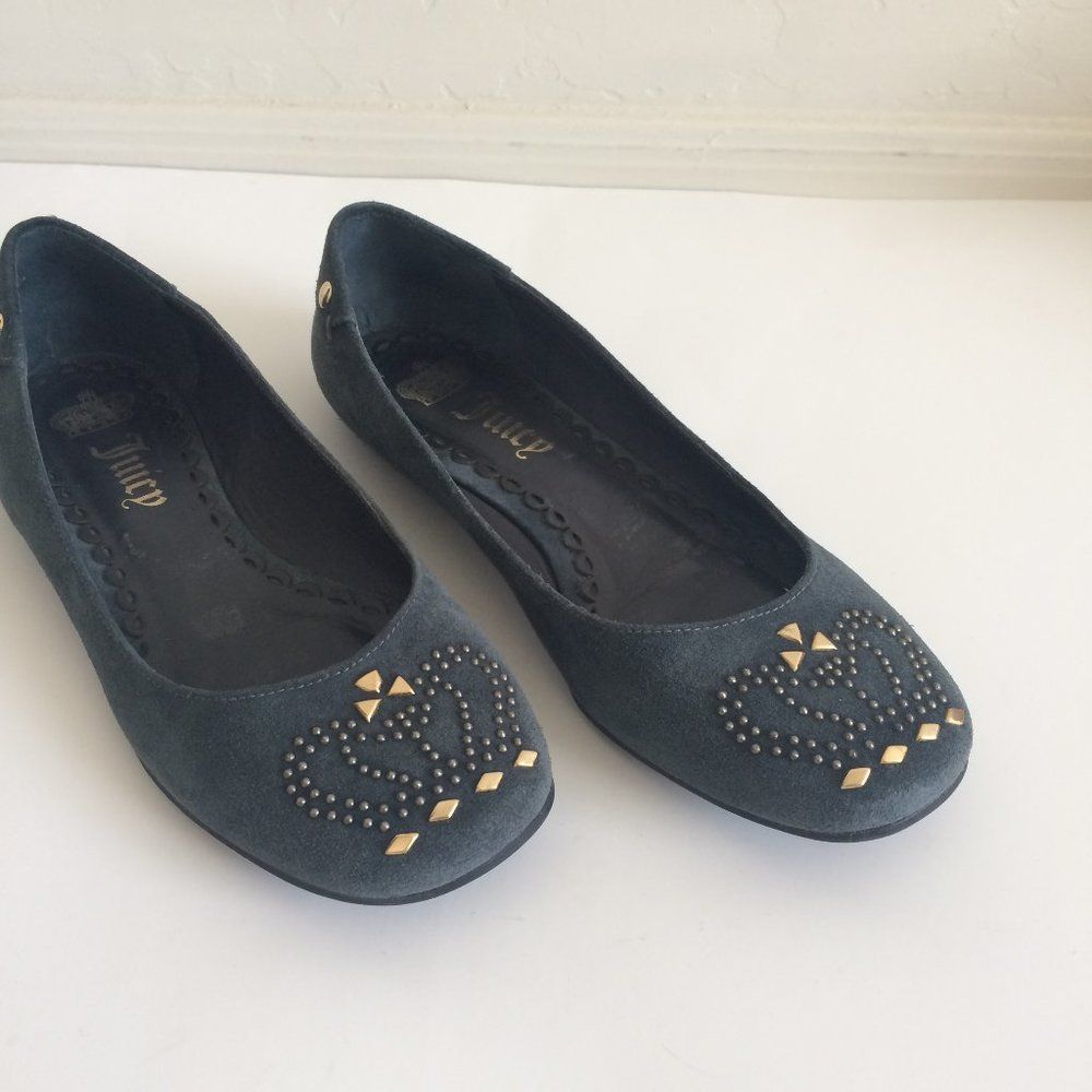 Juicy Couture Gray Studded Flats Women's